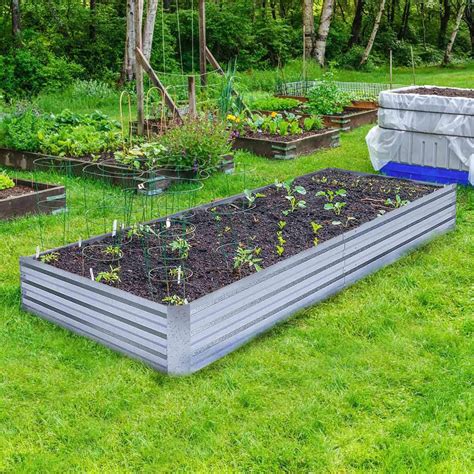 metallic cube galvanized steel planter box|4x8 galvanized containers for gardening.